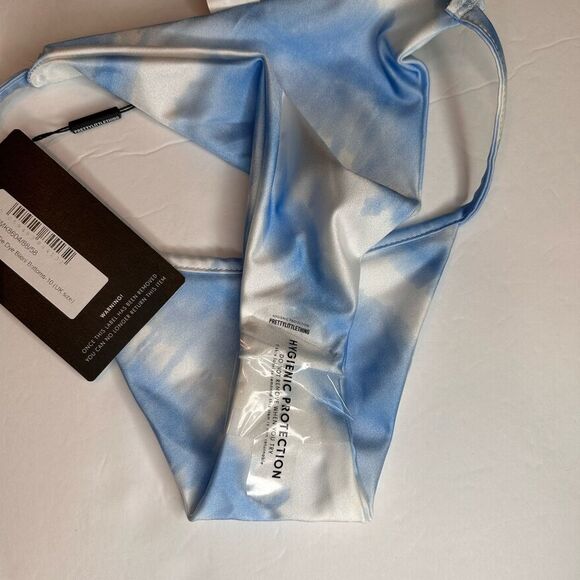 NWT PrettyLittleThing Women’s Blue Tie Dye Triangle Bikini Bottoms. Size 6 - Picture 7 of 10